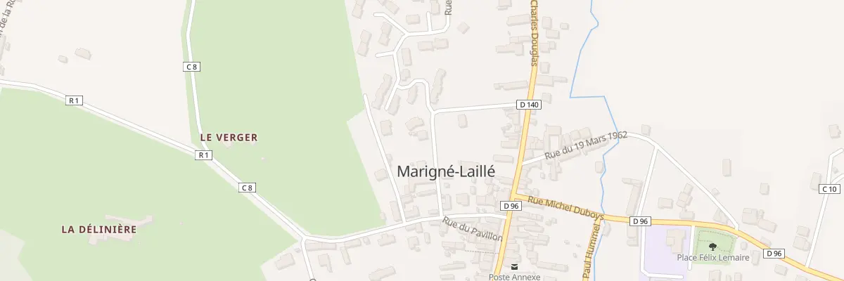 Plan du 9 Rue de la Piece du Bourg à Marigné-Laillé