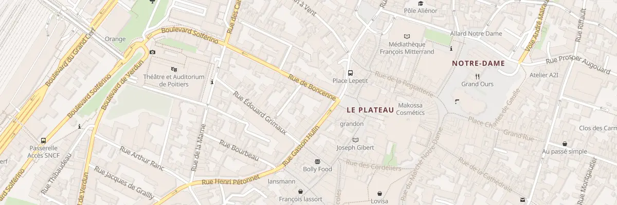 Plan du 5 Rue Boncenne à Poitiers