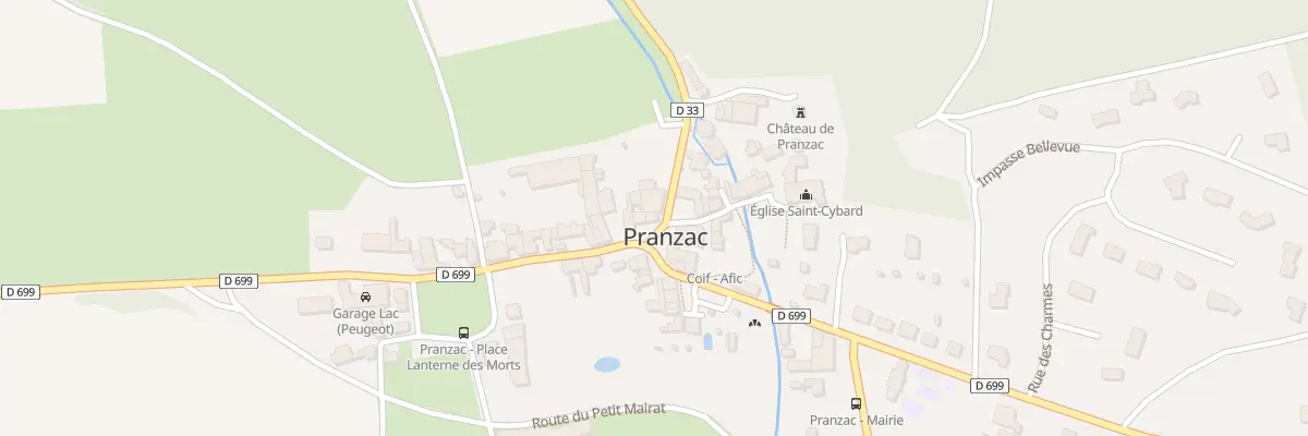 Plan du 1 Rte de la Rochefoucauld à Pranzac