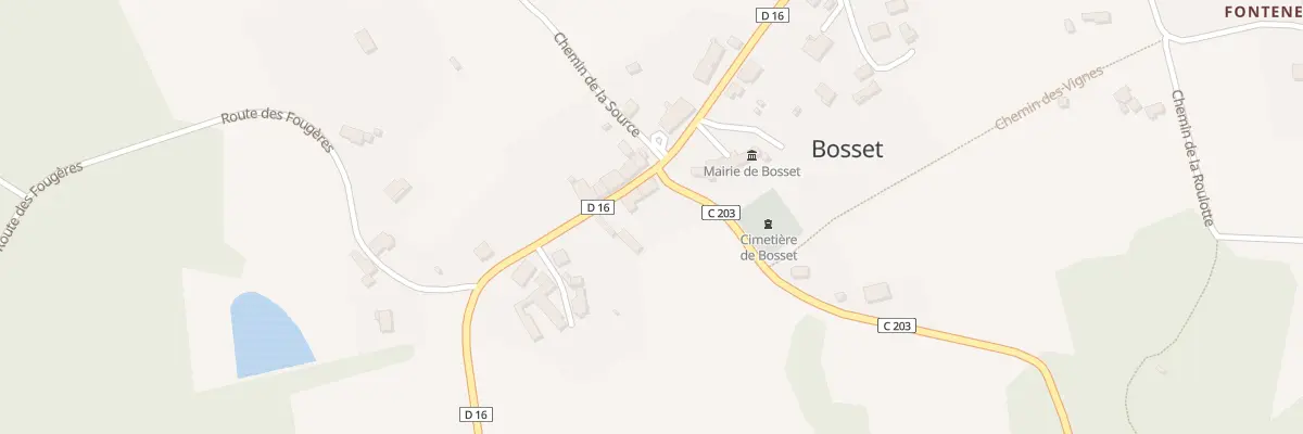 Plan du 9998 Le Bourg-Est à Bosset