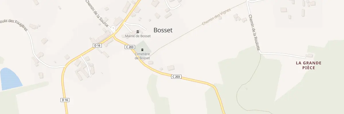 Plan du Bourg-Est à Bosset