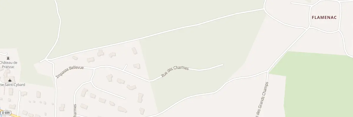 Plan du 21 Rue des Charmes à Pranzac