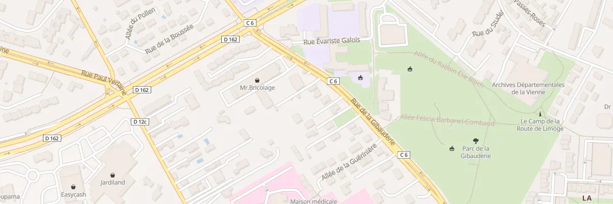 Plan du 74B Rue de la Gibauderie à Poitiers