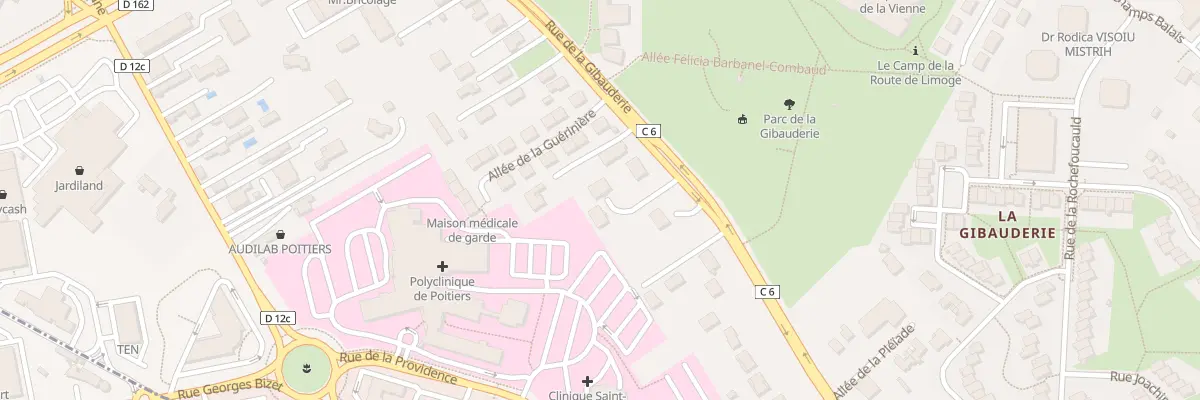 Plan du 100 Rue de la Gibauderie à Poitiers