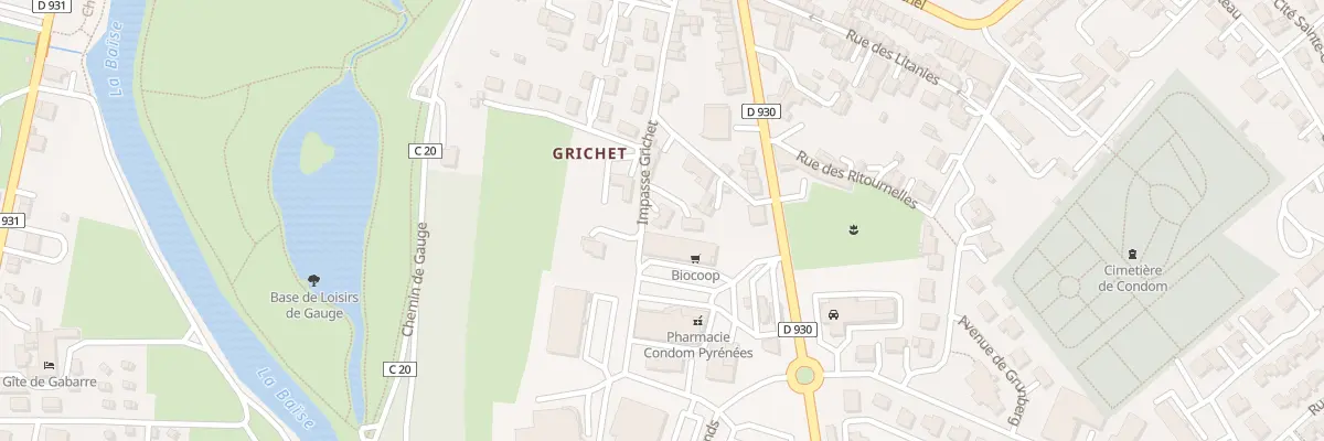 Plan de la Rue Grichet à Condom