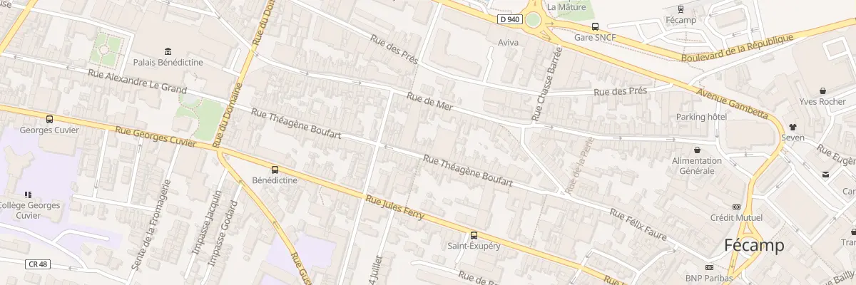 Plan du 30 Rue Theagene Boufart à Fécamp