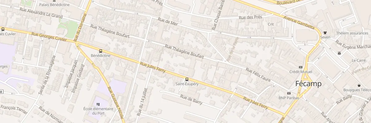 Plan du 13 Rue Theagene Boufart à Fécamp
