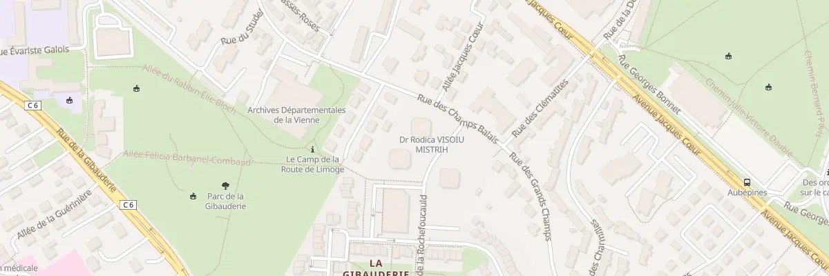 Plan du 2 Rue de la Rochefoucauld à Poitiers