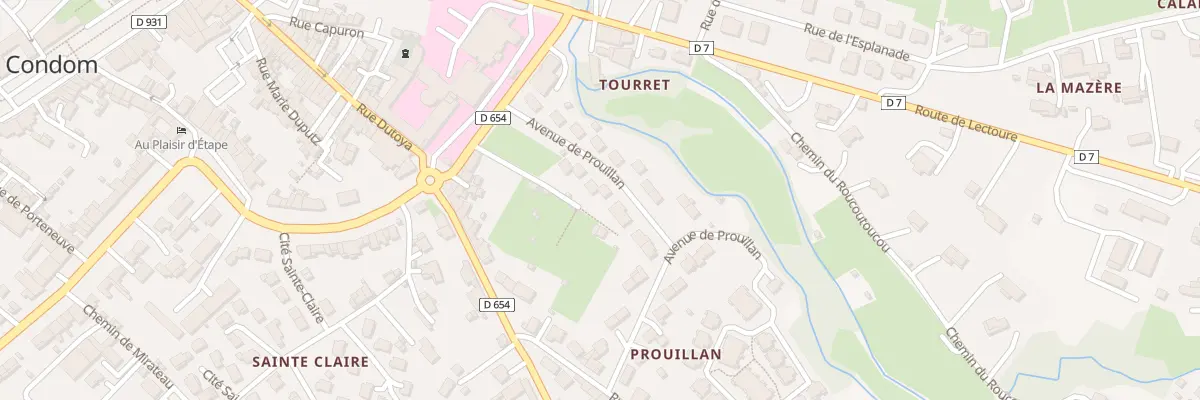 Plan du 15 Av de Prouillan à Condom