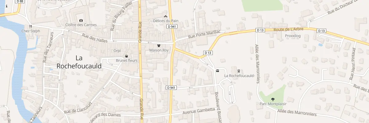 Plan du 1T Av de la Gare à La Rochefoucauld-en-Angoumois