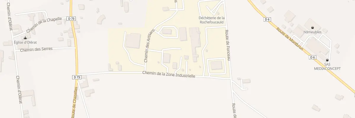 Plan du 15 Che de la Zone Industrielle à La Rochefoucauld-en-Angoumois
