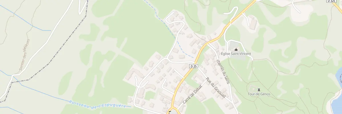 Plan du 2 Haou à Génos