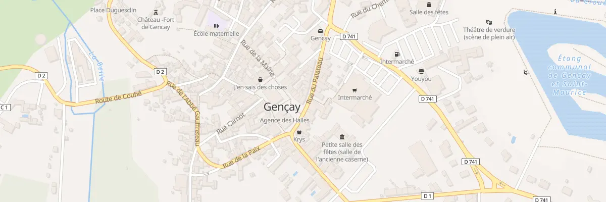 Plan du 2 Rue du Palateau à Gençay