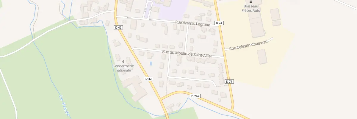 Plan du 8 Rue du Moulin de St Allier à Saint-Gervais-les-Trois-Clochers