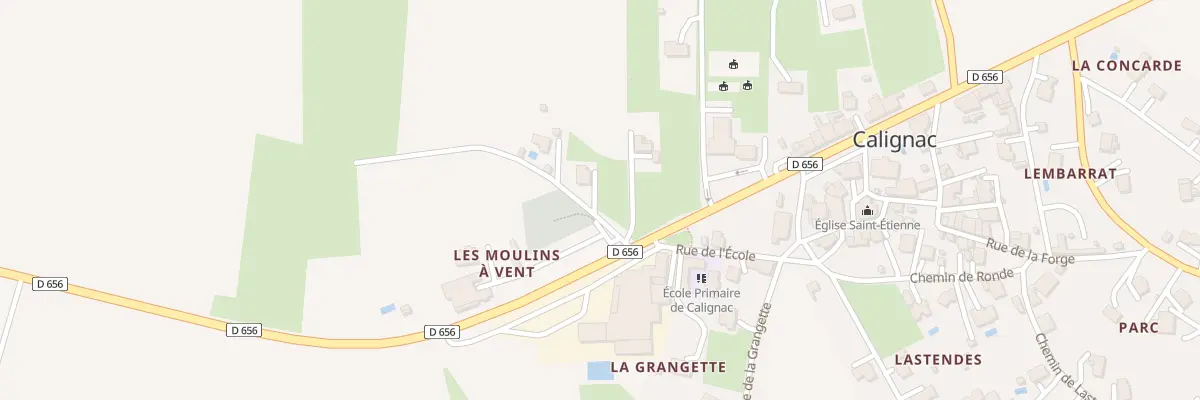 Plan des Aubas à Calignac