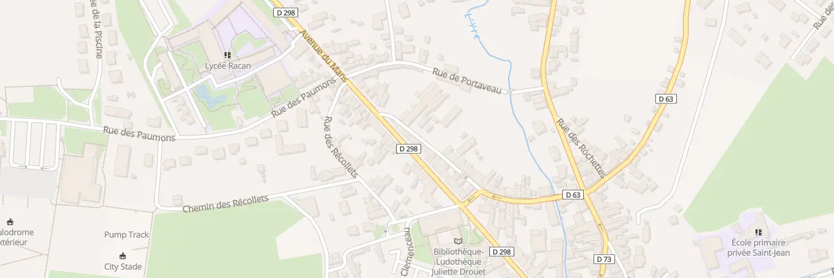 Plan de la Rue Aristide Briand à Montval-sur-Loir
