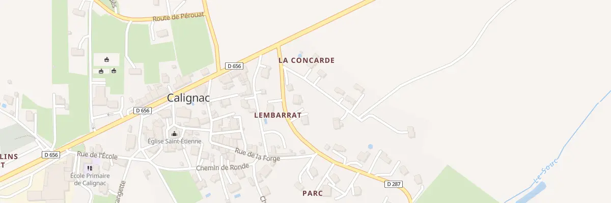 Plan du 97 Rte de Fieux à Calignac