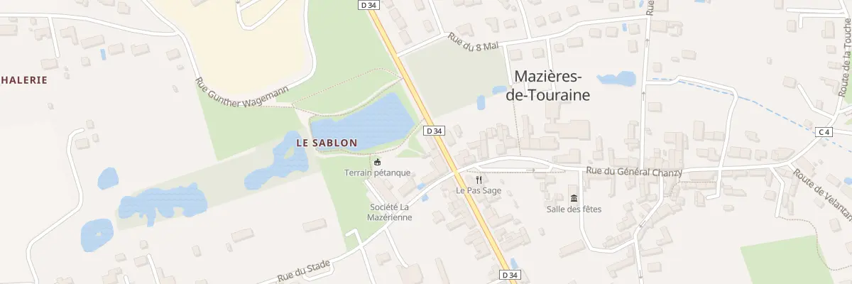 Plan du 8 Rue Paul Louis Courier à Mazières-de-Touraine