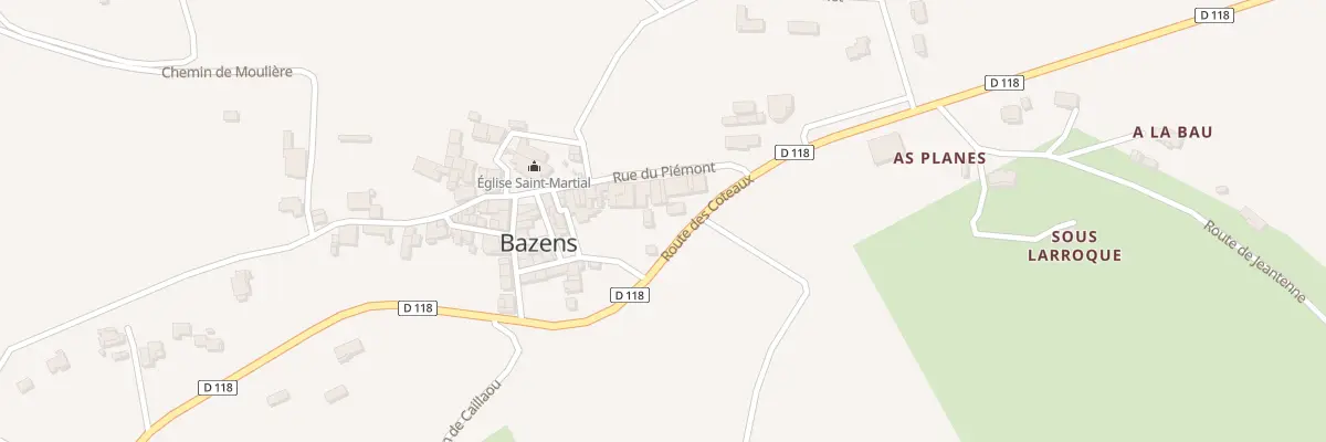 Plan du 79 Rue du Piémont à Bazens