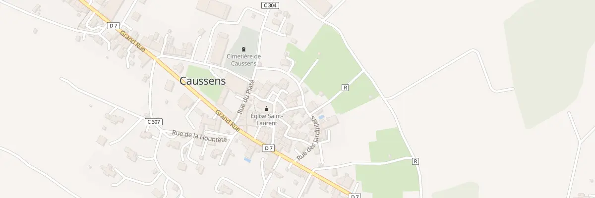 Plan de la Rue des Jardiniers à Caussens