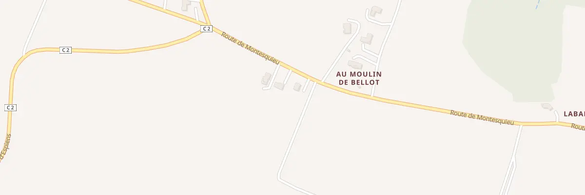 Plan du 1853 Rte de Montesquieu à Montagnac-sur-Auvignon