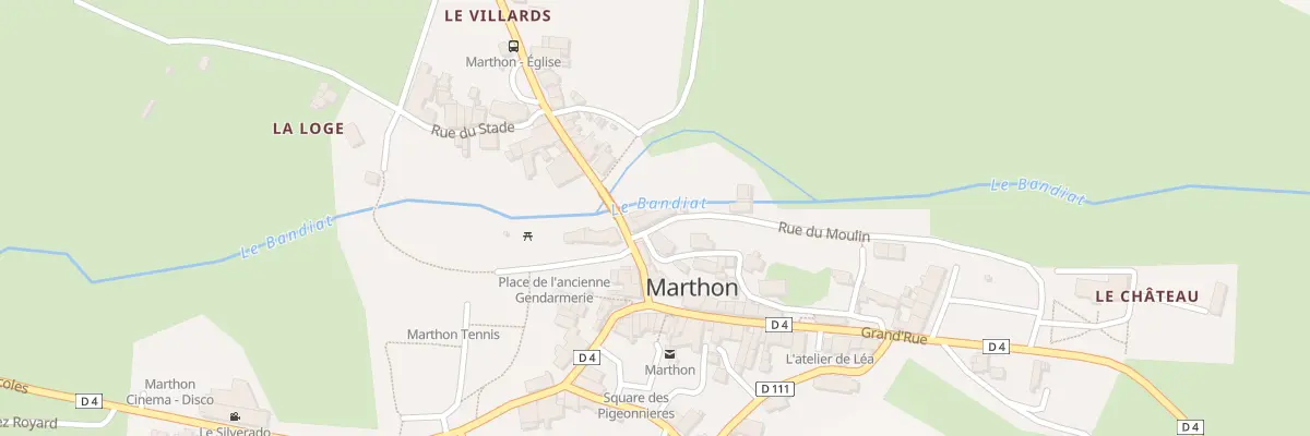 Plan du 1 Rue du Moulin à Marthon