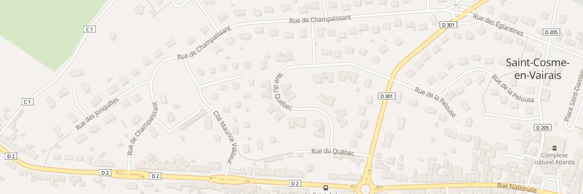 Plan du 12 Rue du Quebec à Saint-Cosme-en-Vairais