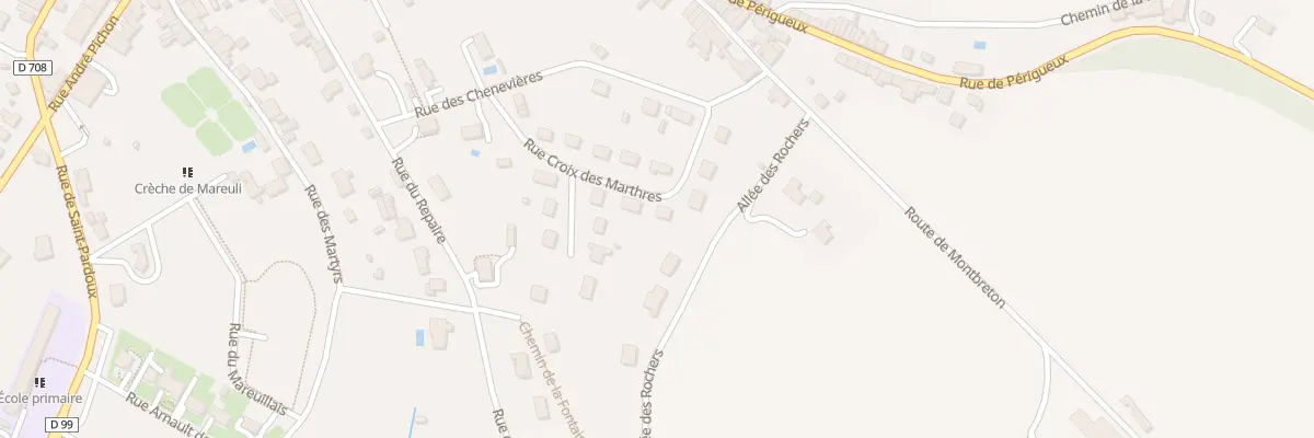 Plan du 22 Rue Croix des Marthres à Mareuil en Périgord