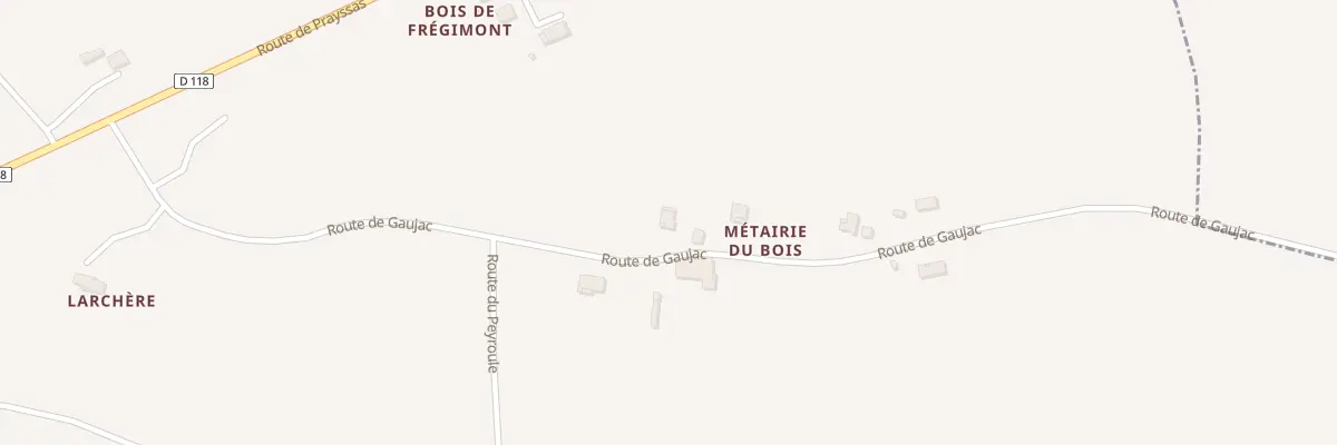 Plan de Metairie du Bois à Frégimont