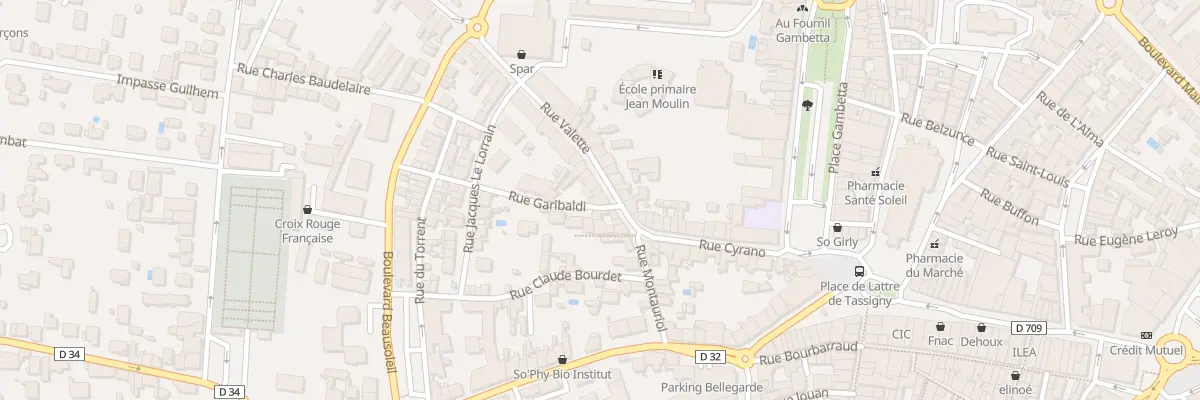 Plan du 8 Rue Valette à Bergerac