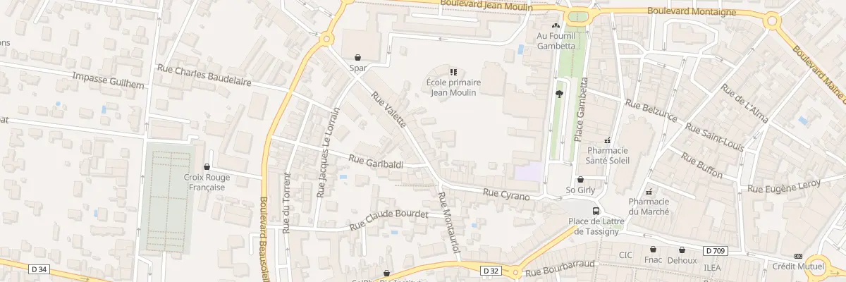 Plan du 11 Rue Valette à Bergerac