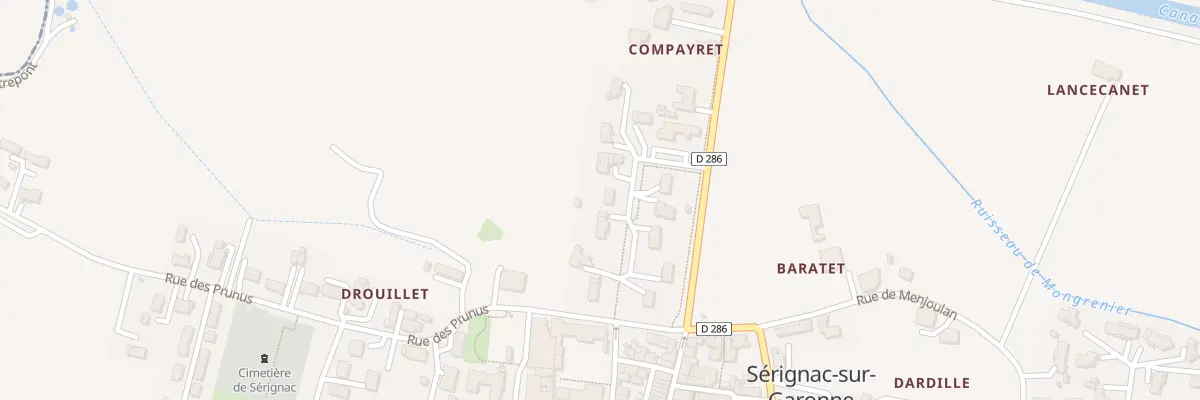 Plan du 12 Imp du Pébe à Sérignac-sur-Garonne
