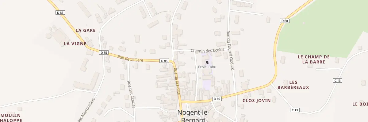 Plan du 12 Rue de la Poste à Nogent-le-Bernard