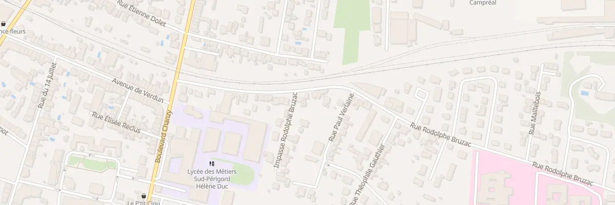 Plan du 27 Rue Rodolphe Bruzac à Bergerac