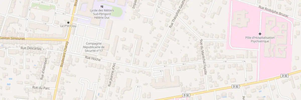Plan du 6 Rue Theophile Gauthier à Bergerac