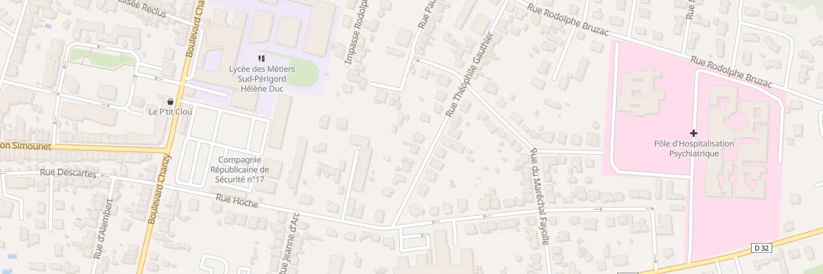 Plan du 12 Rue Theophile Gauthier à Bergerac