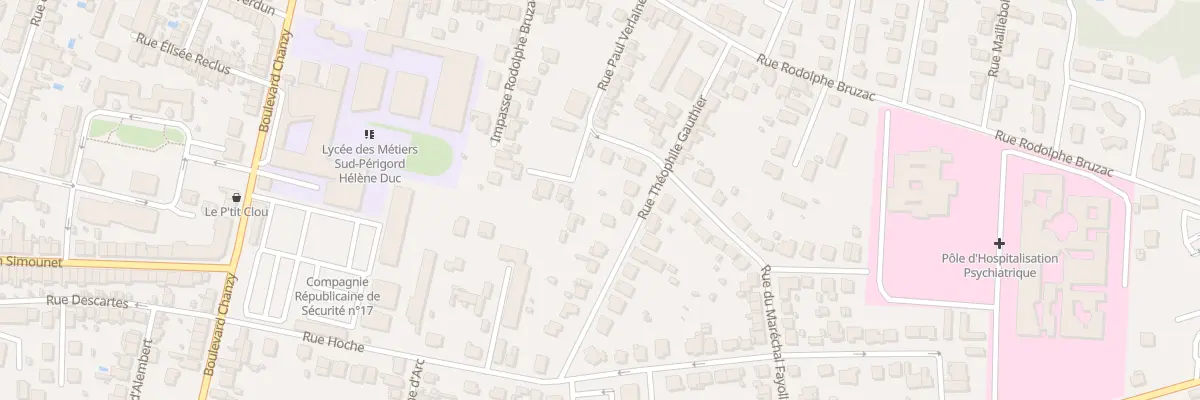 Plan du 18 Rue Theophile Gauthier à Bergerac