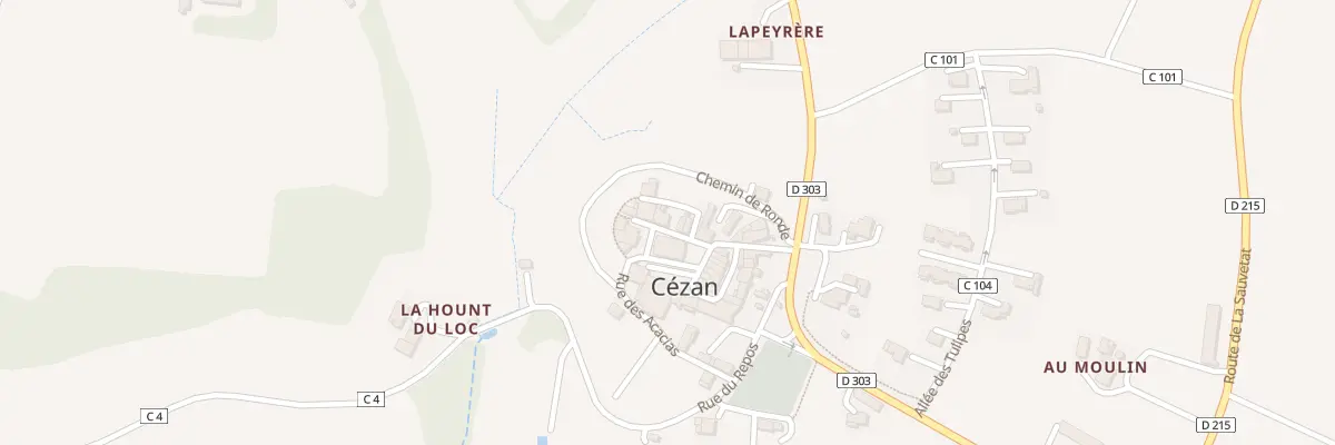 Plan du 5023 Au Village à Cézan