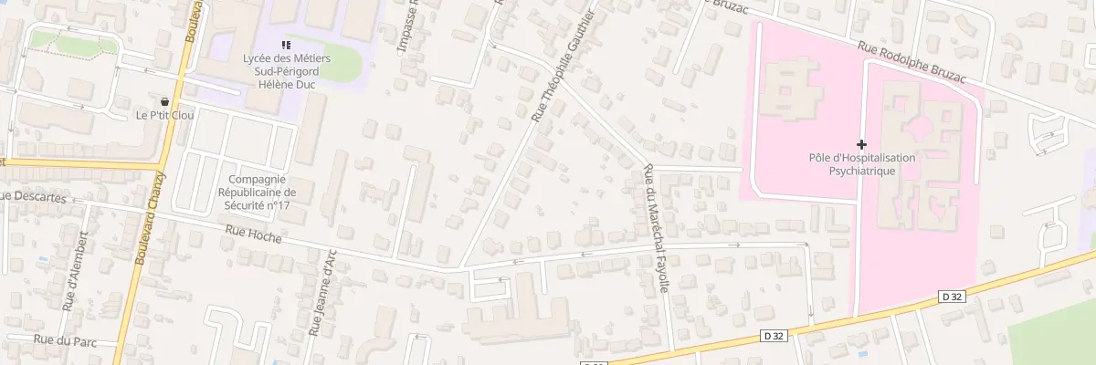 Plan du 9 Rue Theophile Gauthier à Bergerac