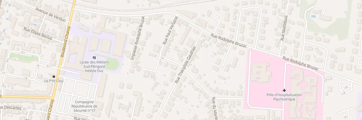 Plan du 24 Rue Theophile Gauthier à Bergerac
