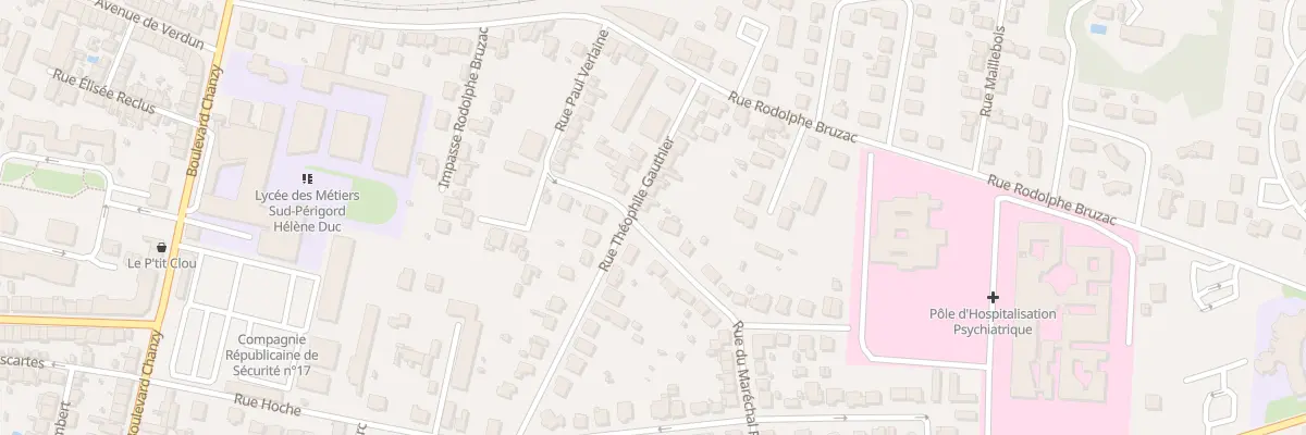 Plan du 19 Rue Theophile Gauthier à Bergerac