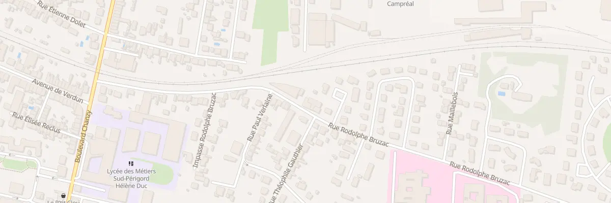 Plan du 8 Rue Rodolphe Bruzac à Bergerac