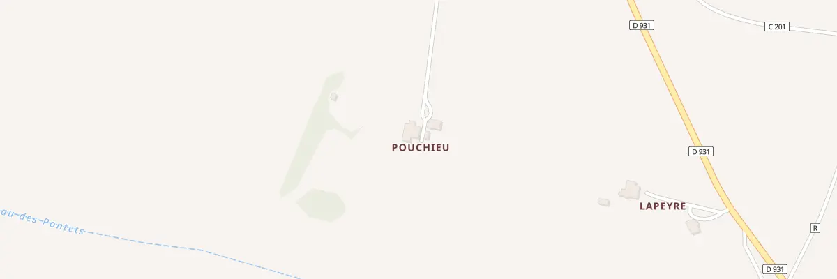 Plan du 1 Pouchieu à Lamontjoie