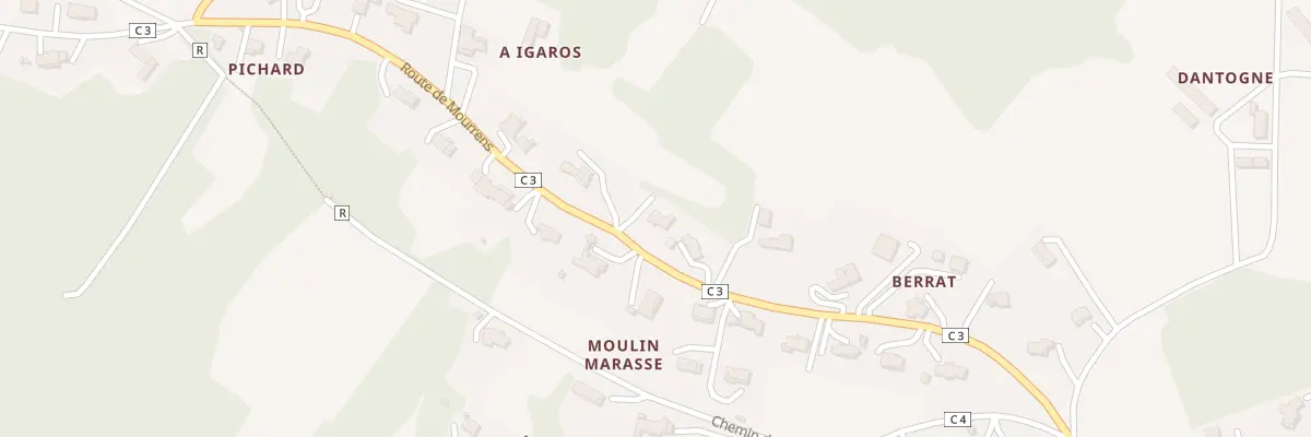 Plan du 404 Rte de Mourrens à Sainte-Colombe-en-Bruilhois