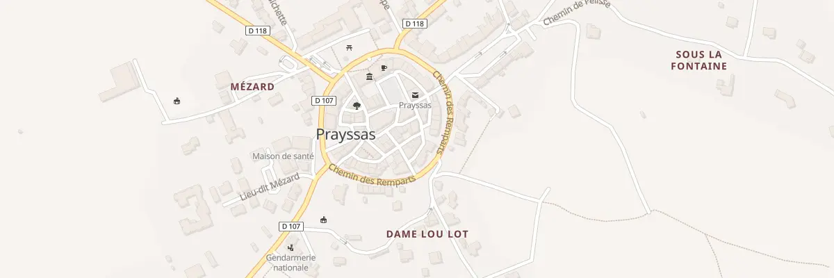 Plan de la Rue Philippe Pradelle à Prayssas