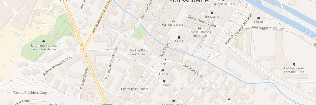 Plan du 3 Rue Thiers à Pont-Audemer