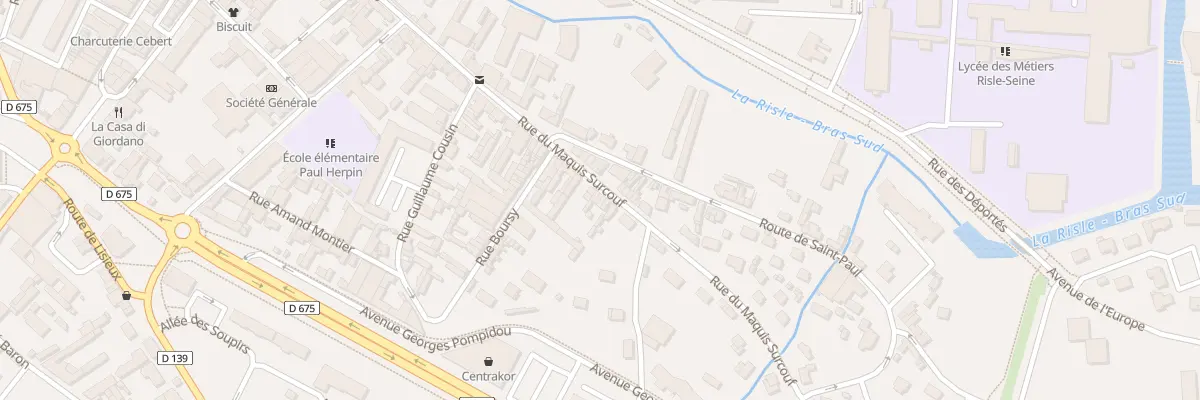 Plan du 30 Rue du Maquis Surcouf à Pont-Audemer