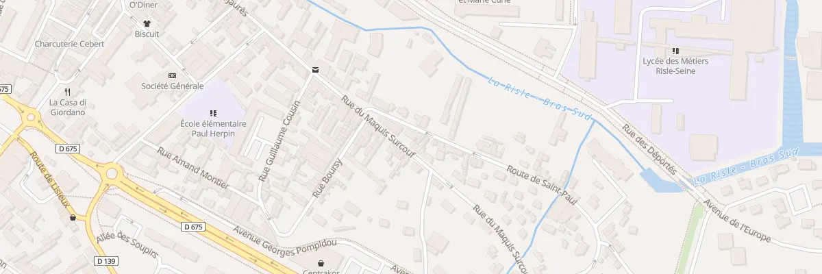 Plan du 7 Rue du Maquis Surcouf à Pont-Audemer