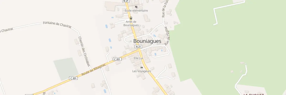 Plan du 125 Le Bourg Est à Bouniagues