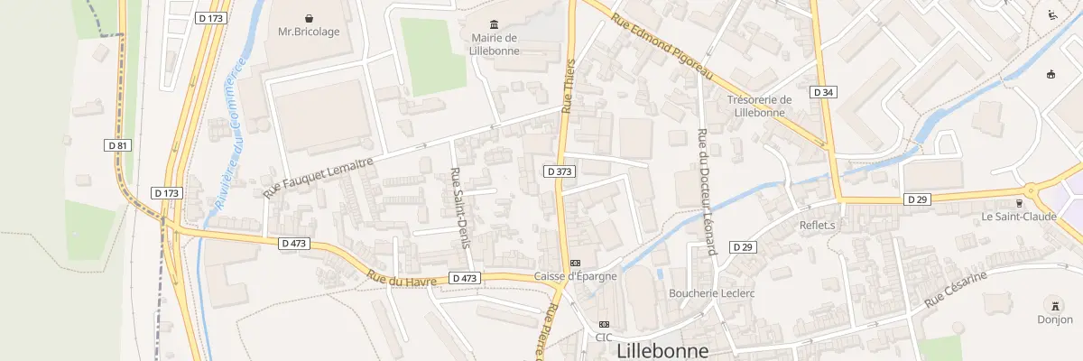 Plan du 23 Rue Thiers à Lillebonne